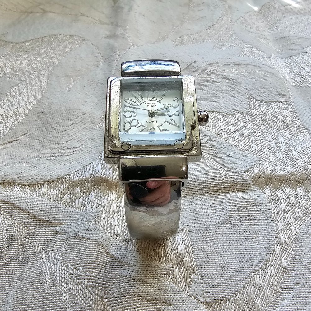 Lady's Milano Quartz Silver Tone Cuff Watch - Picture 10 of 16